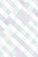 Illustration of a soft, pastel colored gingham pattern with a mix of lavender, mint, and blush tones. The delicate grid pattern adds a touch of elegance and charm to a variety of fashion items, such