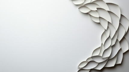 Elegant white paper cut design with clean background