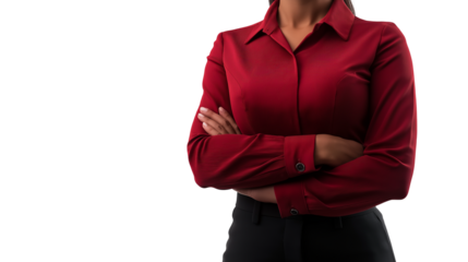 Customer service representative, friendly and inviting, stylish business attire, high-resolution, isolated PNG