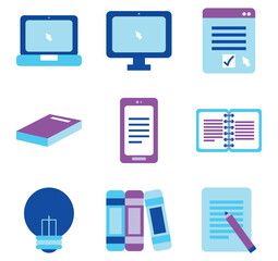 Set of education vector icons with white background