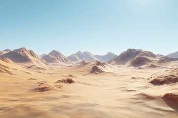 Fototapeta premium Realistic image of sand dunes in the Sahara Desert
