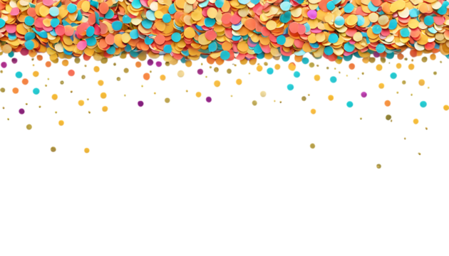Pop confetti top border png