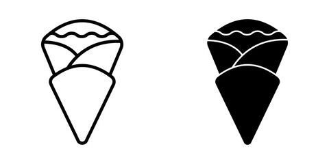 crepe Icon set. Symbol isolated white background. vector illustration. color editable.