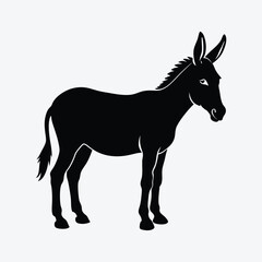 a donkey silhouette on a white background