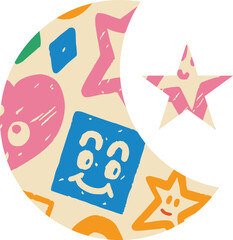 summer holiday background.moon and star