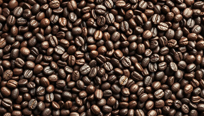 Fototapeta premium Rich Dark Roasted Coffee Beans Collection in Artisanal Close-up Arrangement