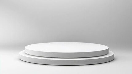 White Round Display Podium 3D Illustration