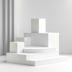 Abstract White Geometric Display Stand