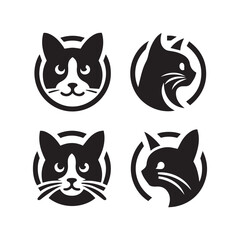 Set of cat silhouette - vector illustration