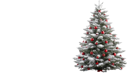 [Transparent Background PNG]Snowy Christmas Tree Isolated on White Background