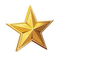 Obraz premium gold star isolated on white background