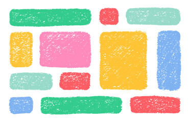 Organic Crayon Rectangle Frame Shapes Set. Hand Drawn Abstract Vector Fluid Square Blobs. Wavy Irregular Flat Text Box Spots Collection. Curvy Random Bento Style Childish Colorful Banners. Isolated