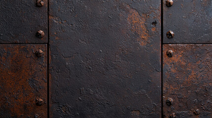 Fototapeta premium Rusted iron texture with dark industrial aesthetic appeal