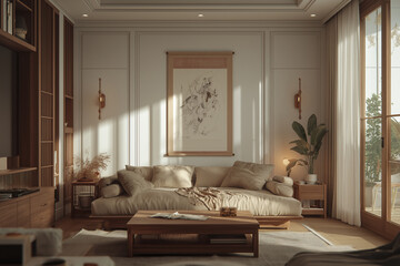Serene Minimalist Living Room Interior Design