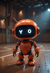  futuristic humanoid robot orange