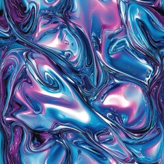 Obraz premium Abstract Colorful Swirls in Blue and Pink Liquid Reflection