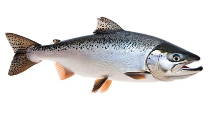 Naklejka premium Whole Body of a Salmon Fish Isolated on White Background