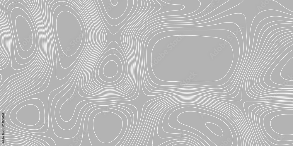 Poster white line grey back abstract topography pattern map area space geometric strip grid line topo moder