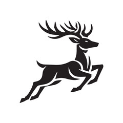 Deer Silhouette on White Background