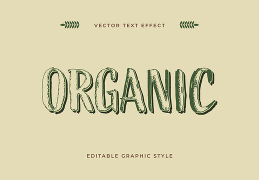 Green Natural Font Rustic Organic Foliage Text Effect