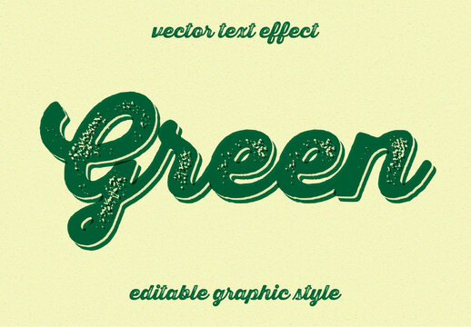 Green and Beige Natural Organic Vintage Text Effect