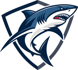 Naklejka premium angry shark logo mascot illustration on white