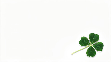 Watercolor Illustration of Isolated, cut out, closeup green clover leaf without background. 