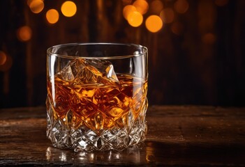 captivating close whiskey glass overflowing liquid amidst textured backdrop elegant beverage, pouring, drink, alcohol, amber, translucent, surface