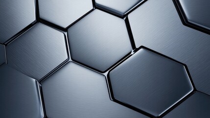 Abstract Hexagon Steel Pattern, Metallic Geometric Background