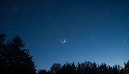 Night sky with moon and stars