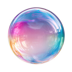 shiny soap bubble on transparent background
