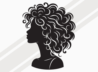 Black Woman Silhouette Elegant Female Outline Vector Art and Clipart for Design