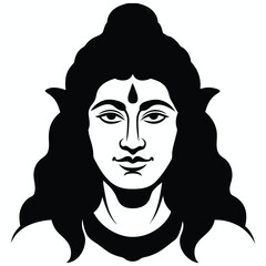 Black silhouette mahadev head