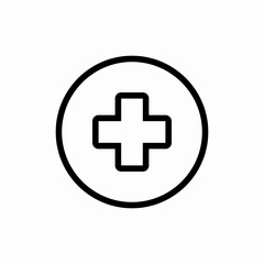 Medical cross healthcare icon vector sign