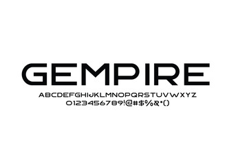 gempire font for logo and headline. Isolated Vector typeset.