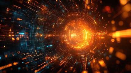 Obraz premium Abstract background depicting business success with glowing symbols, financial charts, and futuristic designs 