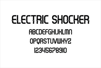 Electric Shocker font for logo and headline. Isolated vector typeset