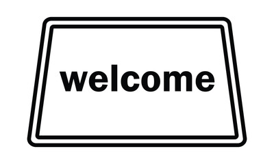 Welcome icon. Welcome talk for banner, poster web logo design. Icon message welcome for sign outline isolated on white background. Simple vector illustration.
