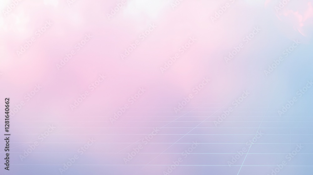 Poster experience a dreamy, abstract background with soft pastel colors and a subtle grid pattern.