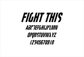 Fight This font for logo and headline. Isolated vector typeset