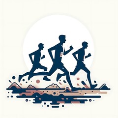 Obraz premium vector illustration of a race, Marathon Racing, Running for sports, Olympic
