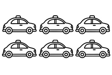 Autonomous Car Line Art Vector Bundle