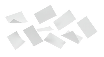 a4 flying papers isolated on transparent background . PNG, cutout, or clipping path.	
