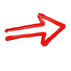 Red Watercolor arrow Hand drawn  