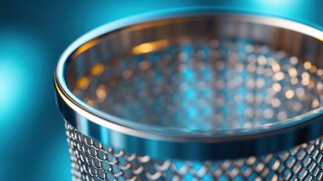 Cylindrical air filter with polished mesh design industrial space close-up photography modern environment