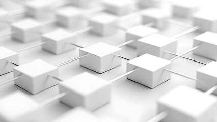 Fototapeta premium Simple Interconnected Blocks Representing Blockchain Technology
