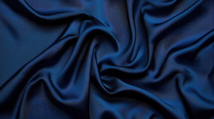 Obraz premium Smooth blue silk fabric with elegant folds and soft shine