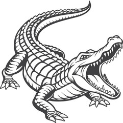 Aggressive Crocodile Illustration