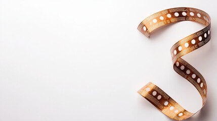 Vintage Film Strip on White Background Nostalgic Cinema Aesthetic