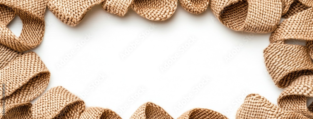 Poster collection of rolled fabrics in neutral tones displayed on a white backdrop, emphasizing soft textur